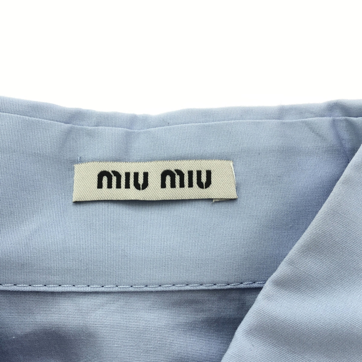 miu miu / 뮤 뮤 | 2020AW | 코튼 캣 헝겊 비쥬 버튼 | 38 | 라이트 블루 | 여성