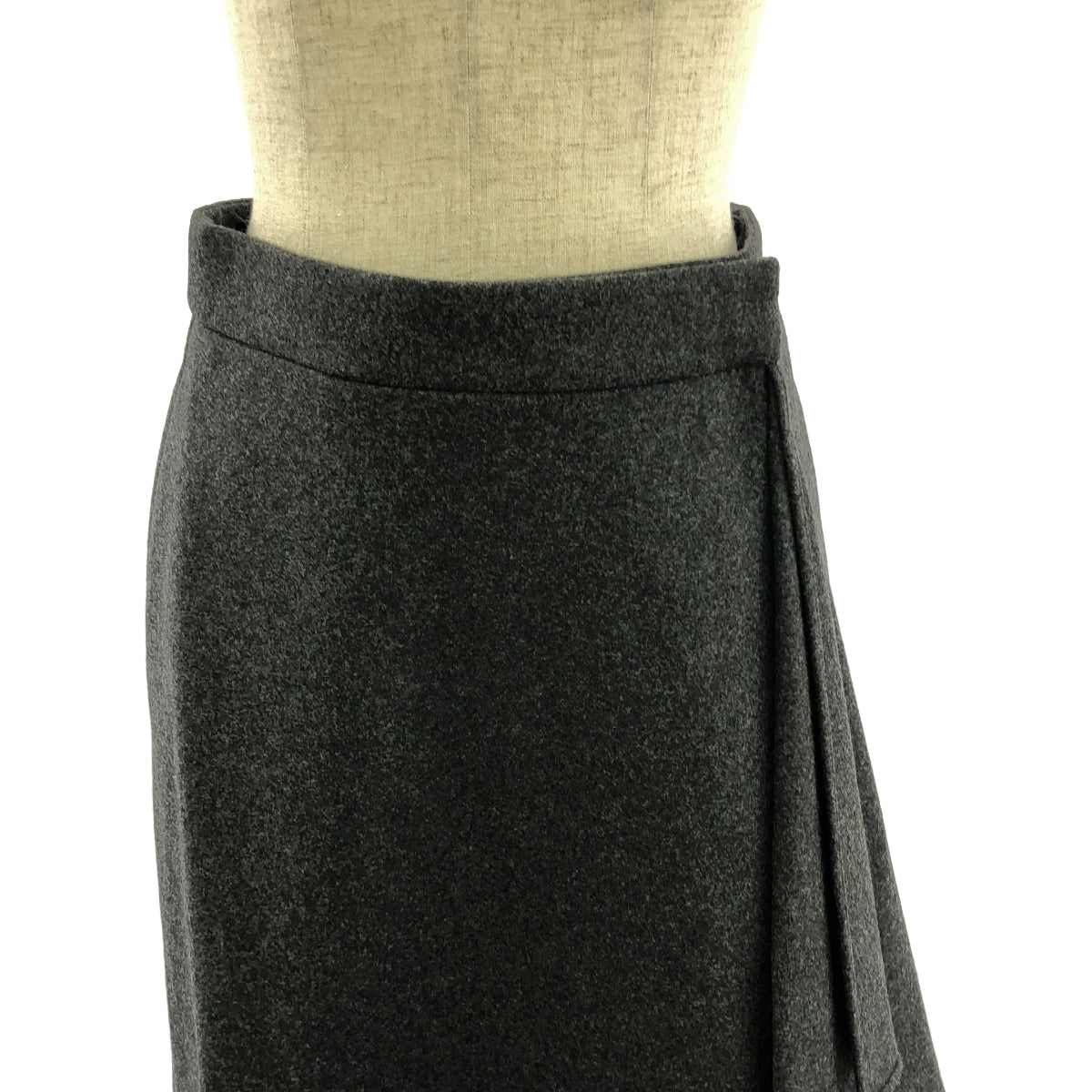 【美品】  CELINE / セリーヌ | by Hedi Slimane / ウール ラップ スカート | 36 | グレー | レディース