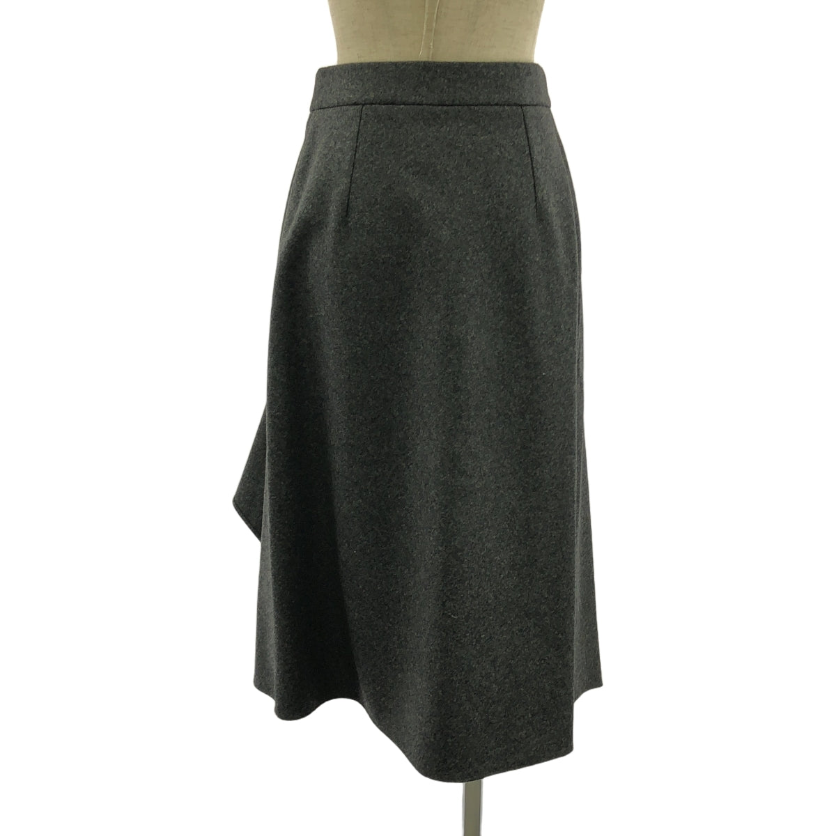 【美品】  CELINE / セリーヌ | by Hedi Slimane / ウール ラップ スカート | 36 | グレー | レディース