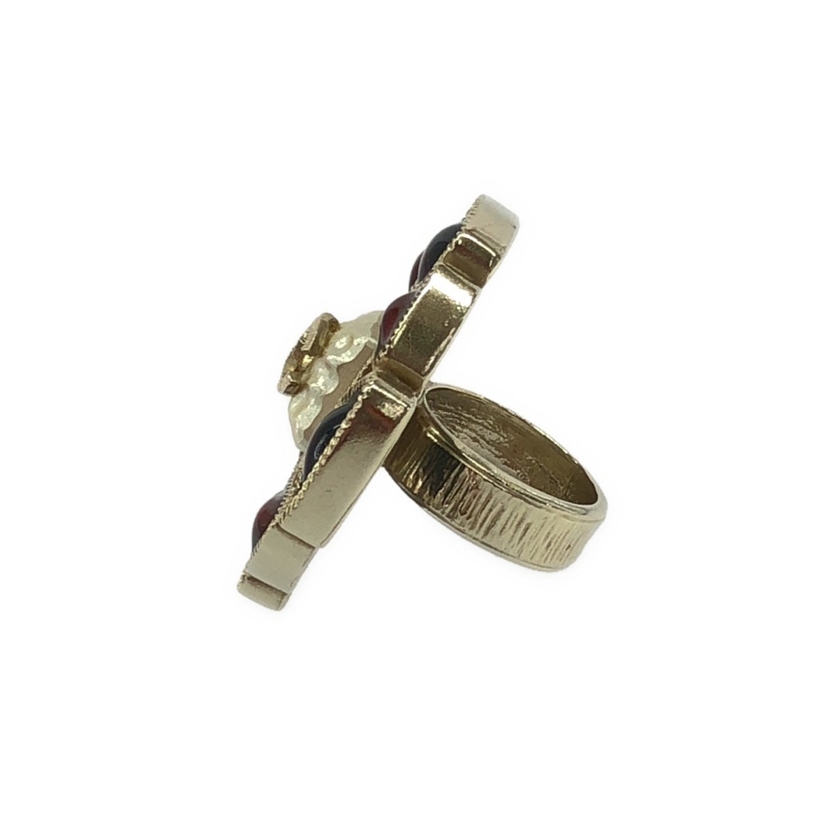 CHANEL / シャネル | Flower Ring / ココマーク ストーン リング | ゴールド | レディース
