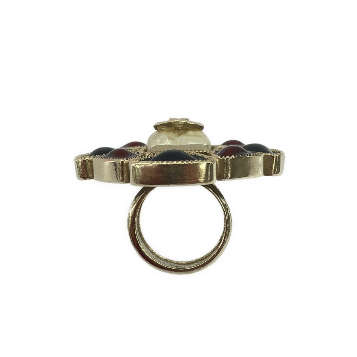CHANEL / シャネル | Flower Ring / ココマーク ストーン リング | ゴールド | レディース