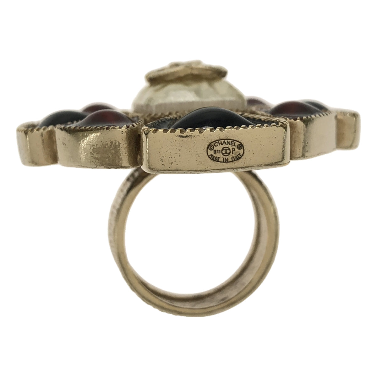 CHANEL / シャネル | Flower Ring / ココマーク ストーン リング | ゴールド | レディース