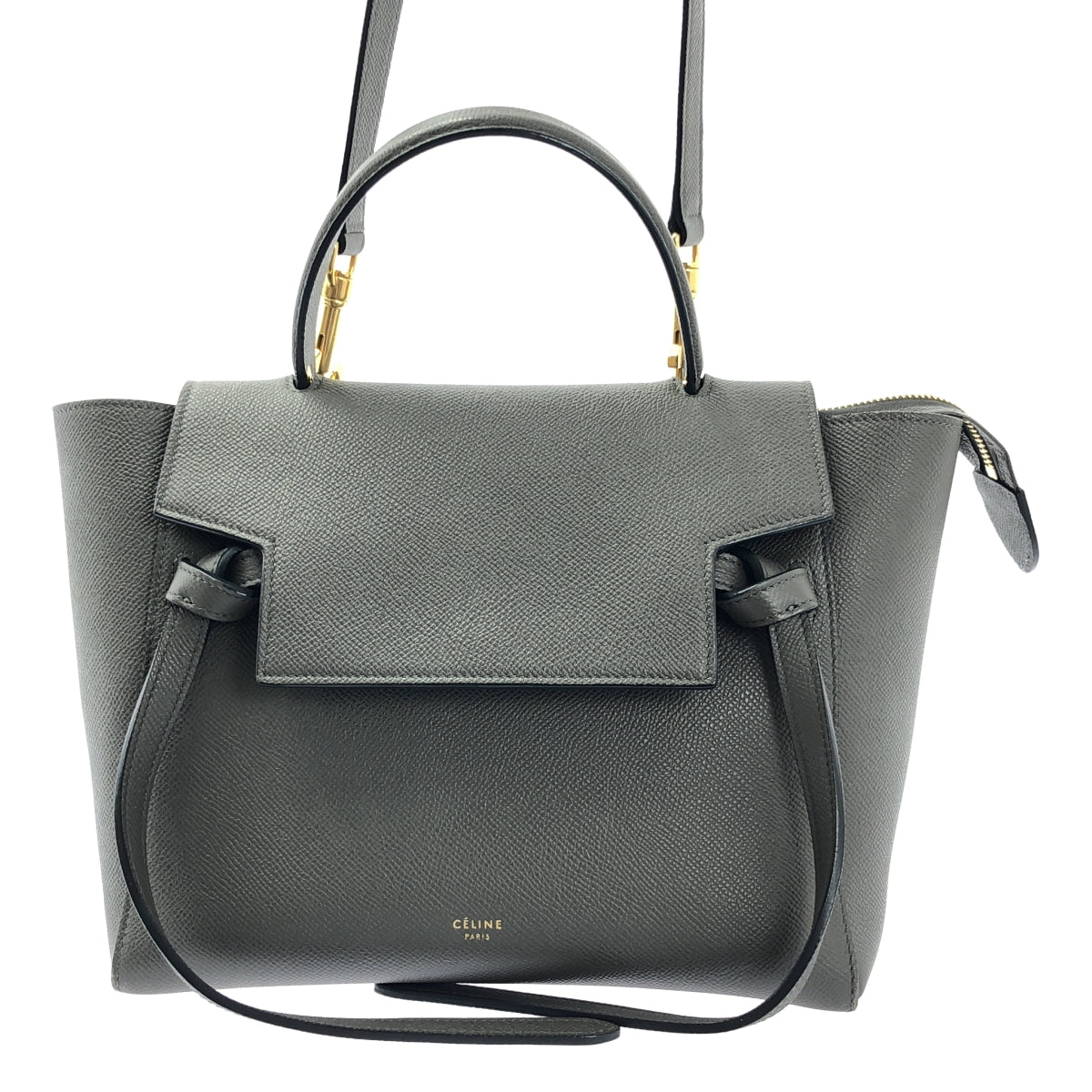 【미품】 CELINE / 셀린느 | MICRO BELT BAG / 2way 숄더 포함 마이크로 벨트 핸드백 | 회색 | 여성