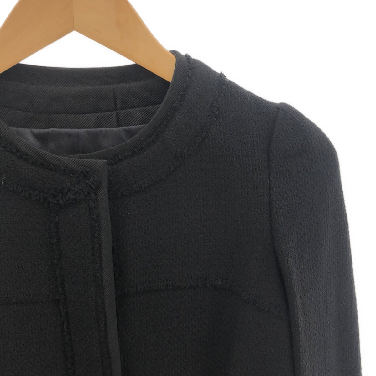 Drawer / 드로어 | 울 테이프 파이핑 노 컬러 재킷 | 36 | 블랙 | 여성