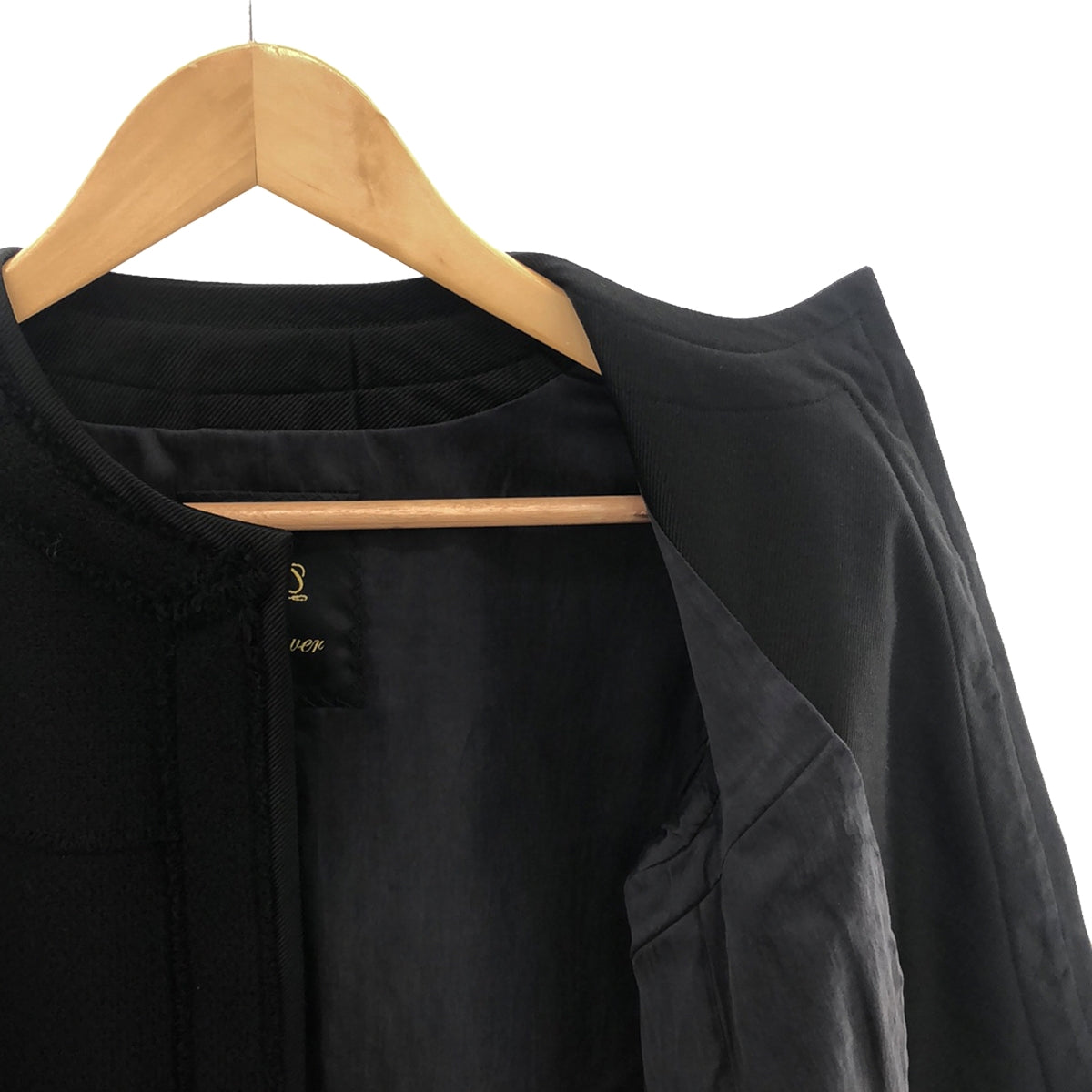 Drawer / 드로어 | 울 테이프 파이핑 노 컬러 재킷 | 36 | 블랙 | 여성