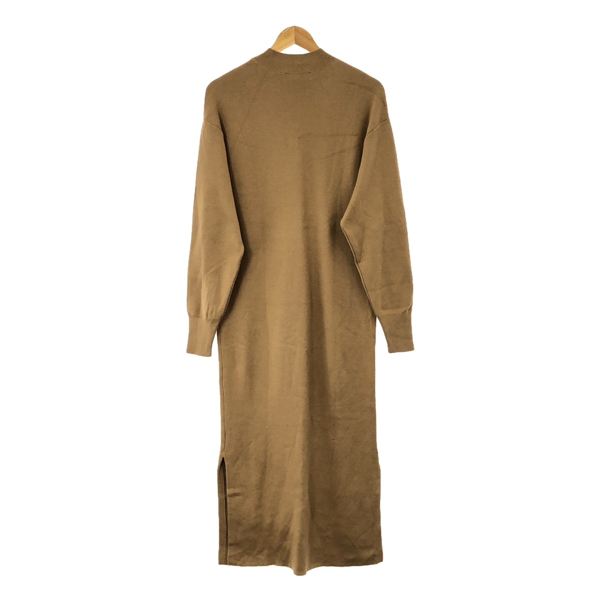 CABaN / キャバン | コットンカシミヤ スリット ハイネックワンピース | M | ブラウン | レディース
