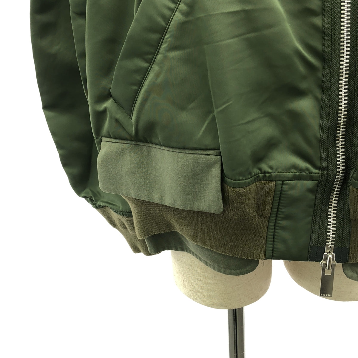 sacai / サカイ | 2021AW | MA-1 Bomber Jacket / 異素材 切替 ドッキング ミリタリー フライト ボンバー ジャケット ブルゾン | 2 | レディース
