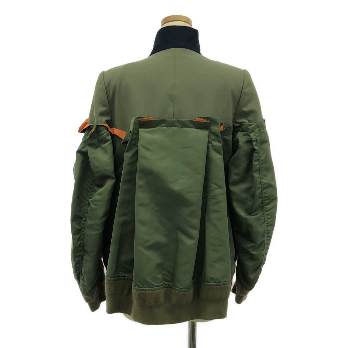 sacai / サカイ | 2021AW | MA-1 Bomber Jacket / 異素材 切替 ドッキング ミリタリー フライト ボンバー ジャケット ブルゾン | 2 | レディース