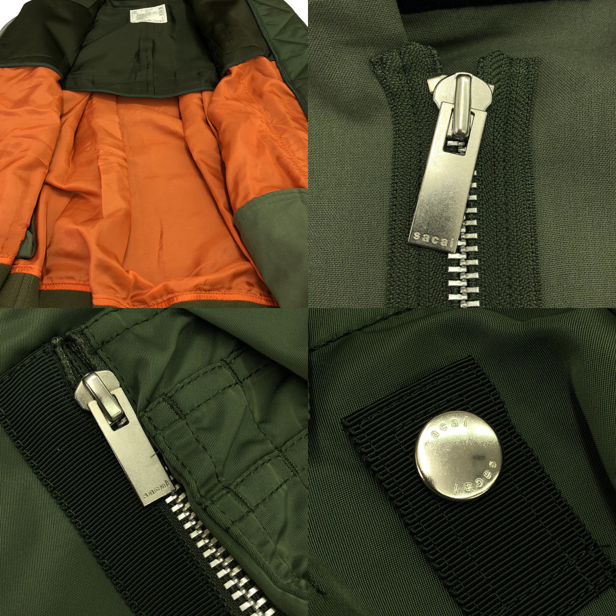 sacai / サカイ | 2021AW | MA-1 Bomber Jacket / 異素材 切替 ドッキング ミリタリー フライト ボンバー ジャケット ブルゾン | 2 | レディース