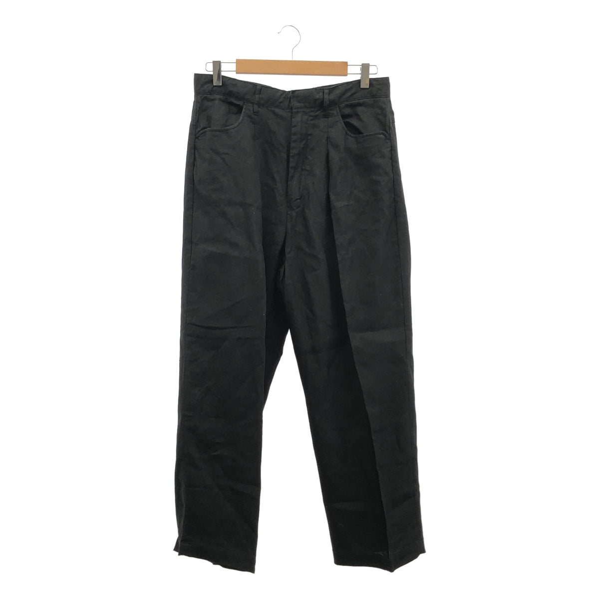 FARAH / 파라 | One-tuck Wide Tapered Pants / 린넨 와이드 슬랙스 팬츠 | 32 | 블랙 | 맨즈