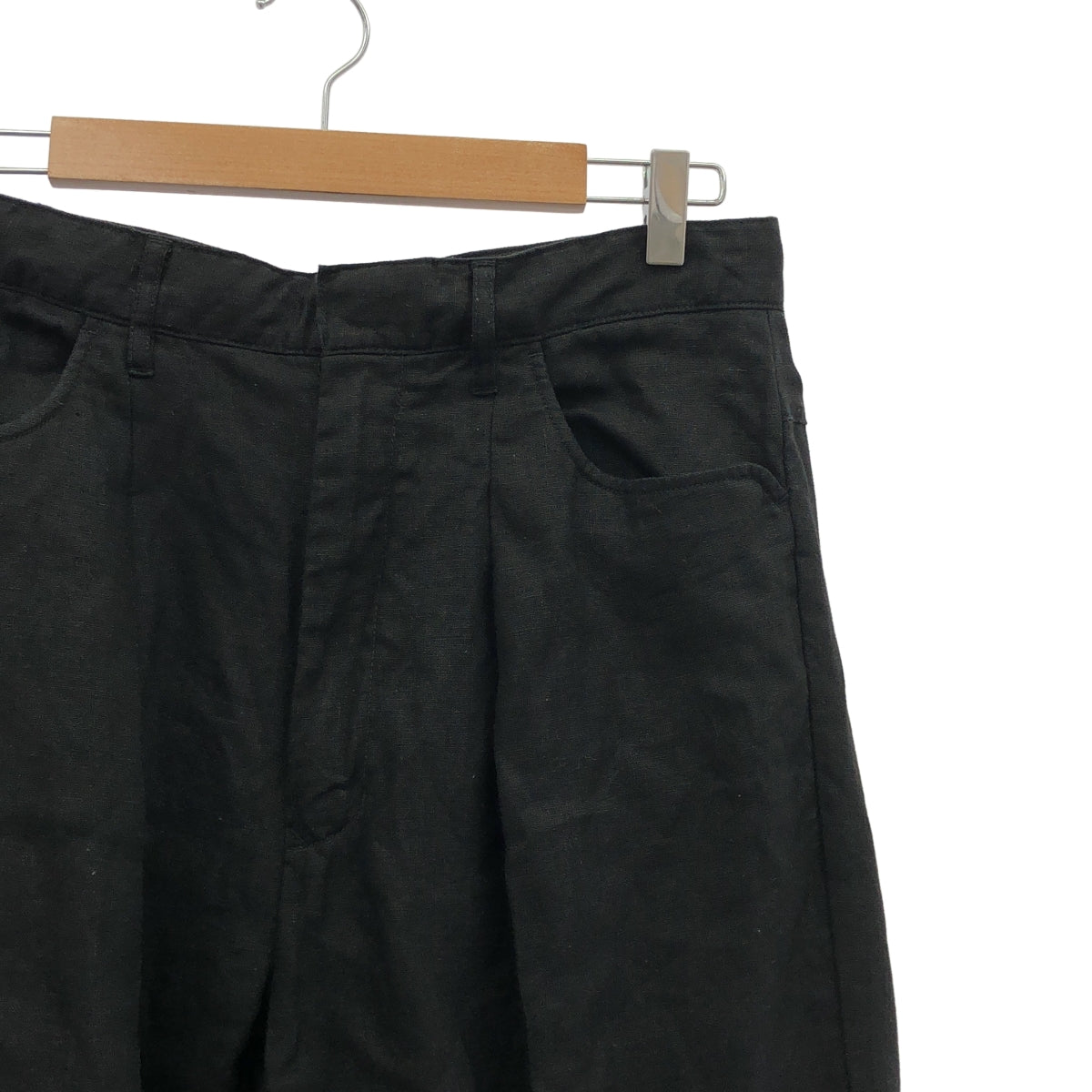 FARAH / 파라 | One-tuck Wide Tapered Pants / 린넨 와이드 슬랙스 팬츠 | 32 | 블랙 | 맨즈
