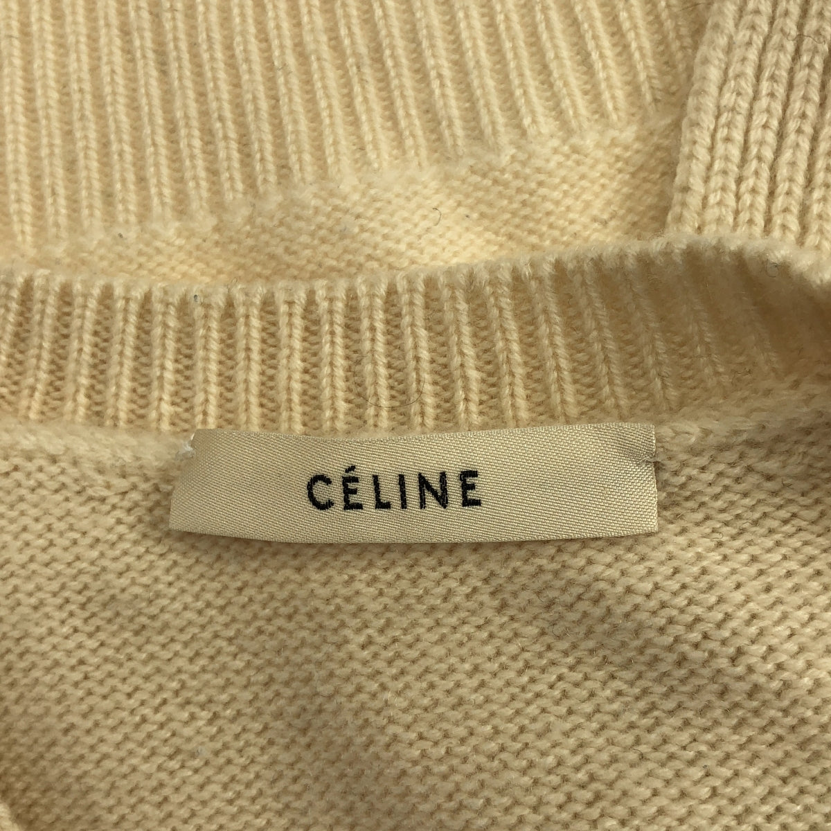 【美品】  CELINE / セリーヌ | フィービー期 カシミヤ トリオンフ ニット | XS | アイボリー | レディース
