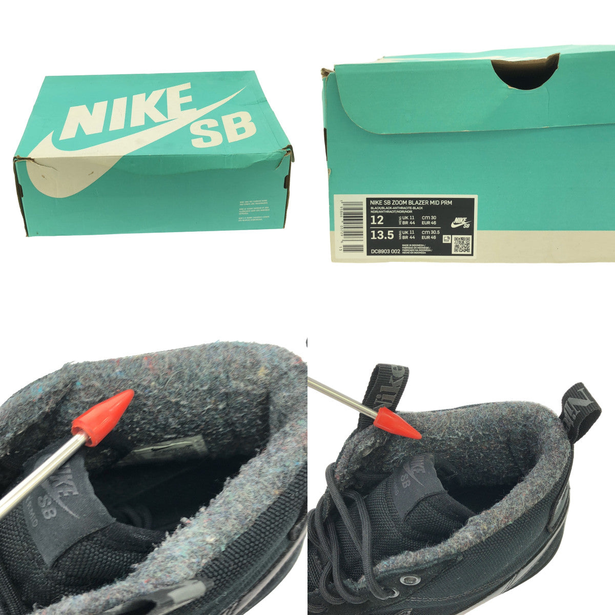 NIKE / 나이키 | 2022 | SB ZOOM BLAZER MID PREMIUM 에스비 블레이저 미드 프리미엄 스니커즈 | 30 | 블랙 | 남성