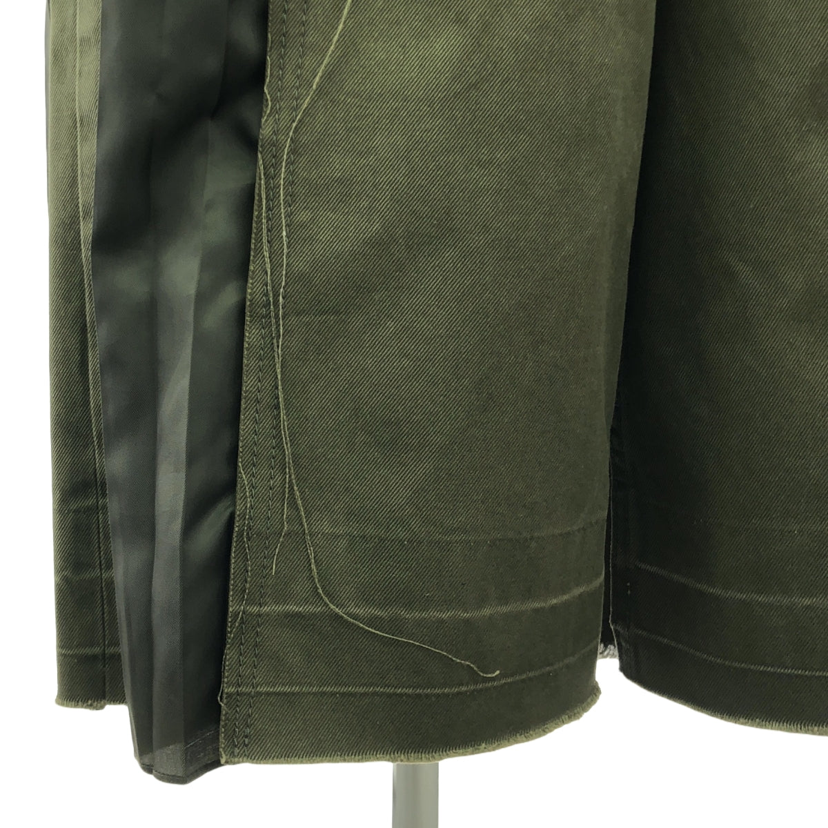 sacai / サカイ | デニム ミックス プリーツ 切替 スカート | 2 | レディース