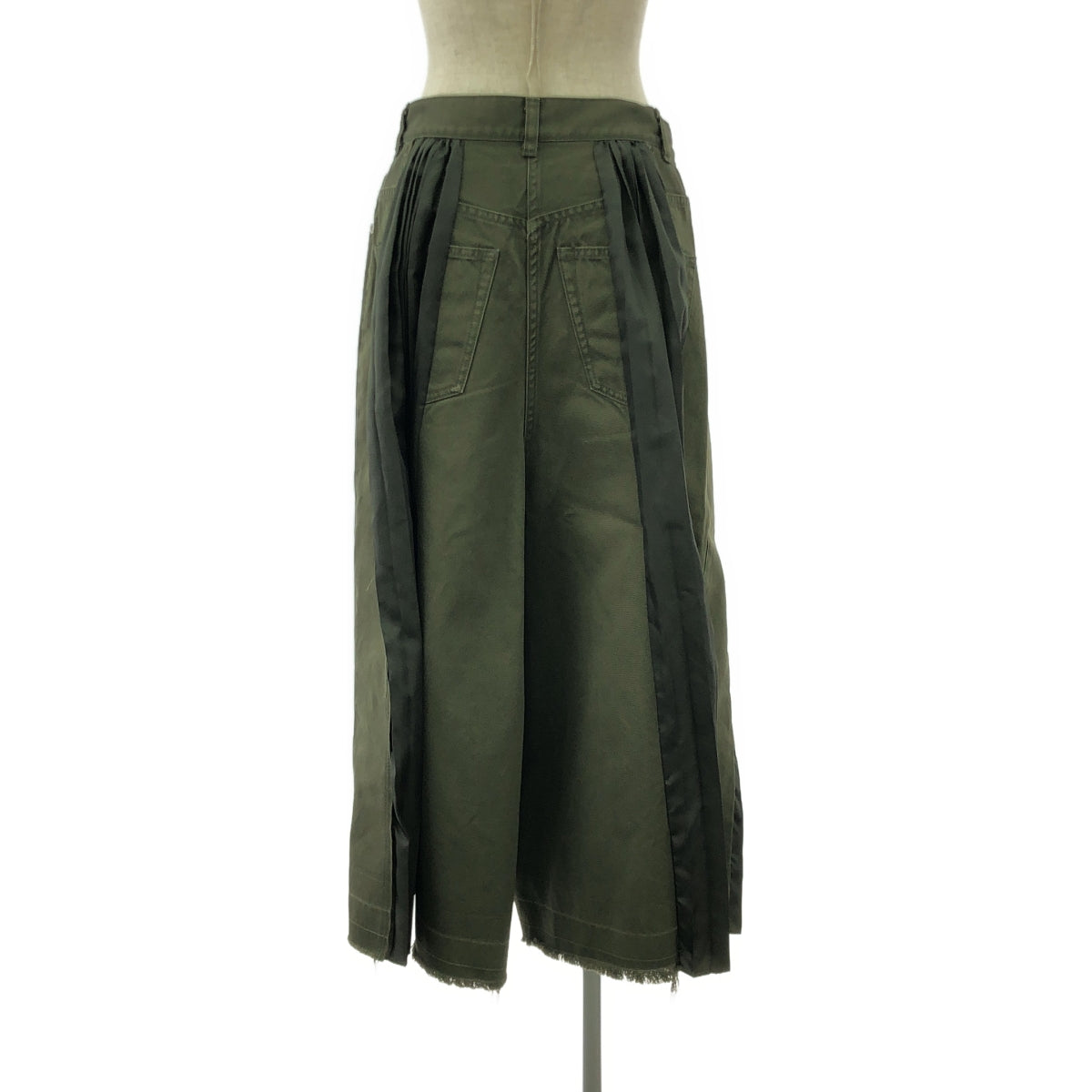 sacai / サカイ | デニム ミックス プリーツ 切替 スカート | 2 | レディース