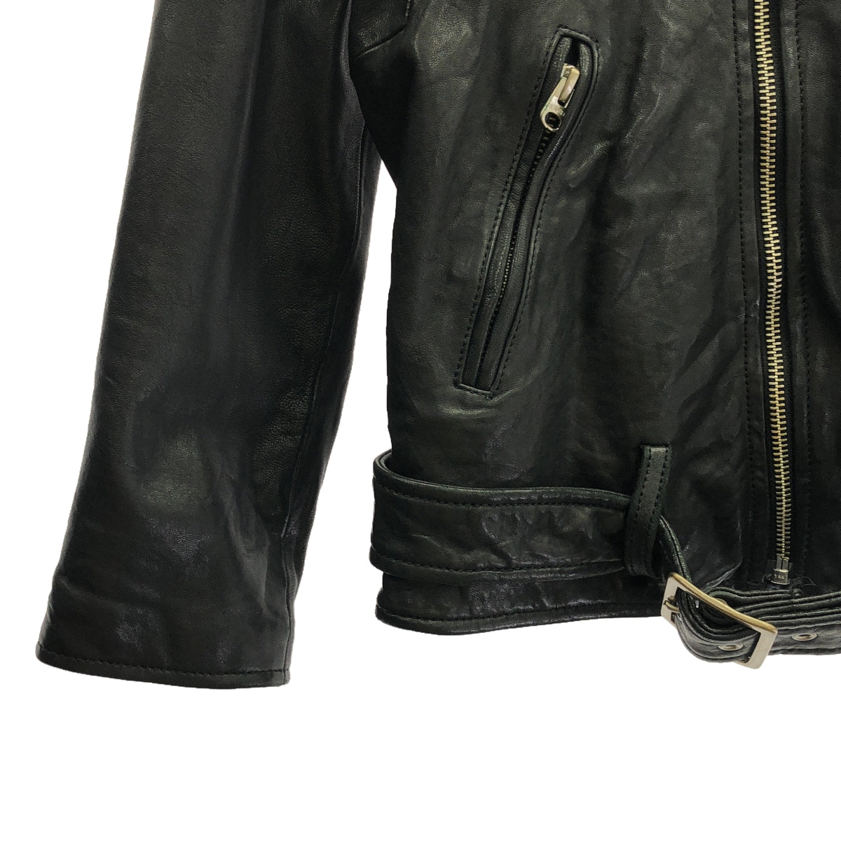 beautiful people | Lamb leather double rider jacket | 130 | Black | Women's