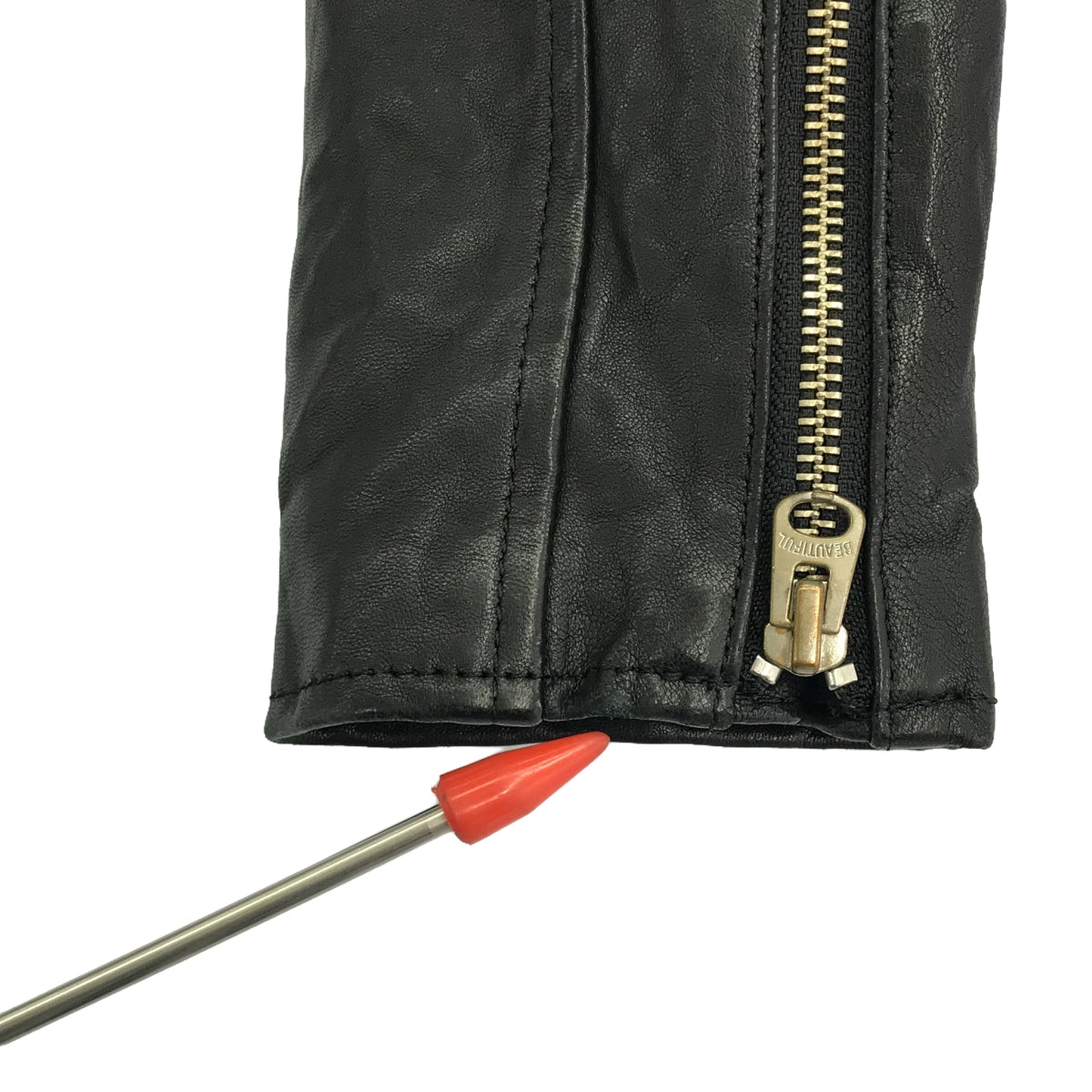 beautiful people | Lamb leather double rider jacket | 130 | Black | Women's