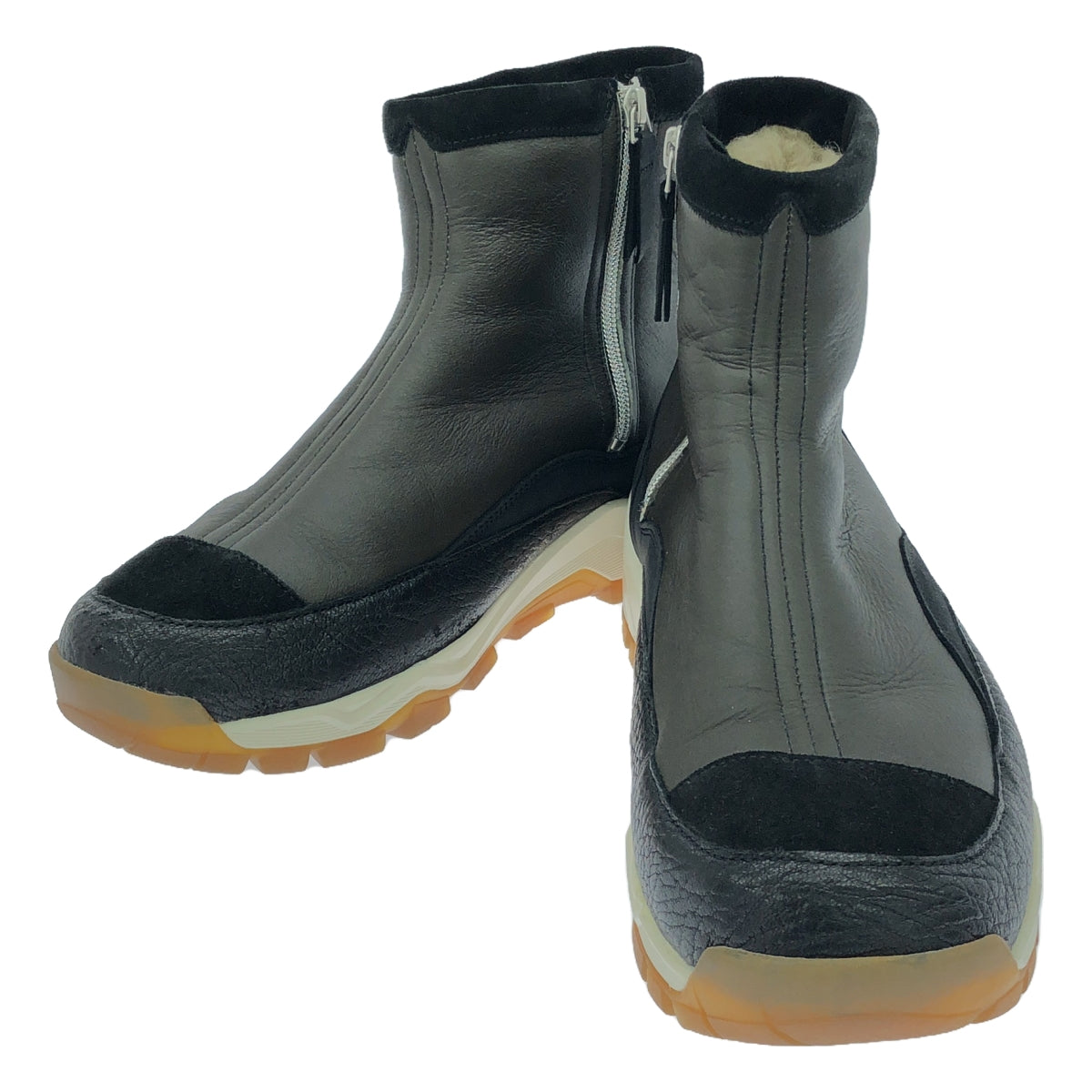 【美品】 OUR LEGACY / アワーレガシー | YETI / イエティ / レザー サイドジップ ボア スニーカー ブーツ / Vibramソール | 43 | ブラック | メンズ