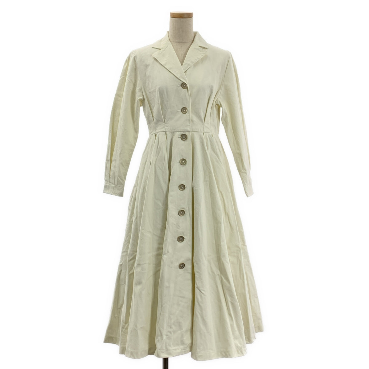 foufou / 푸후 | #17 THE DRESS -waltz- open collar button one piece 오픈 컬러 원피스 | 0 | 화이트 | 여성