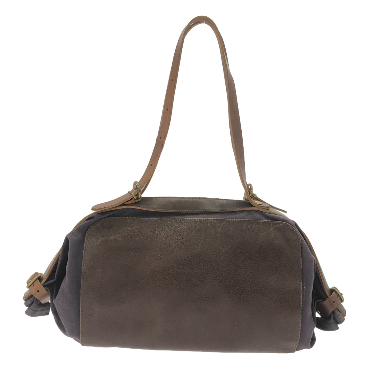 IL BISONTE | Candy Leather Canvas Tote Bag | Brown/Purple | Women's