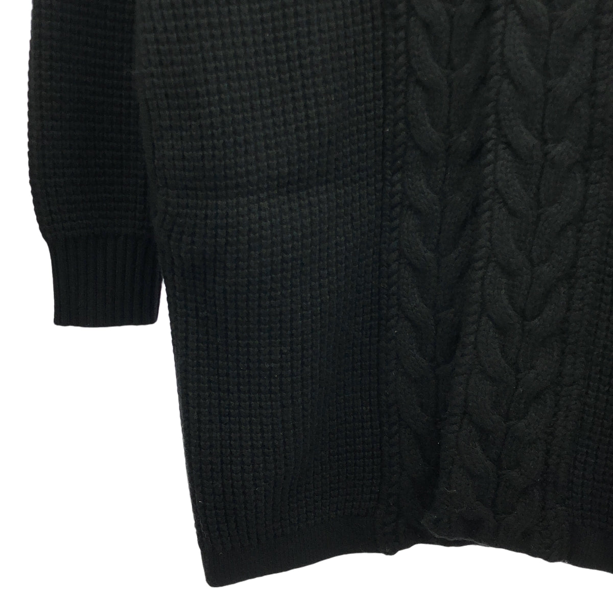 ETNATION | 羊毛粗針織長開襟衫 | L | 黑色 | 男款