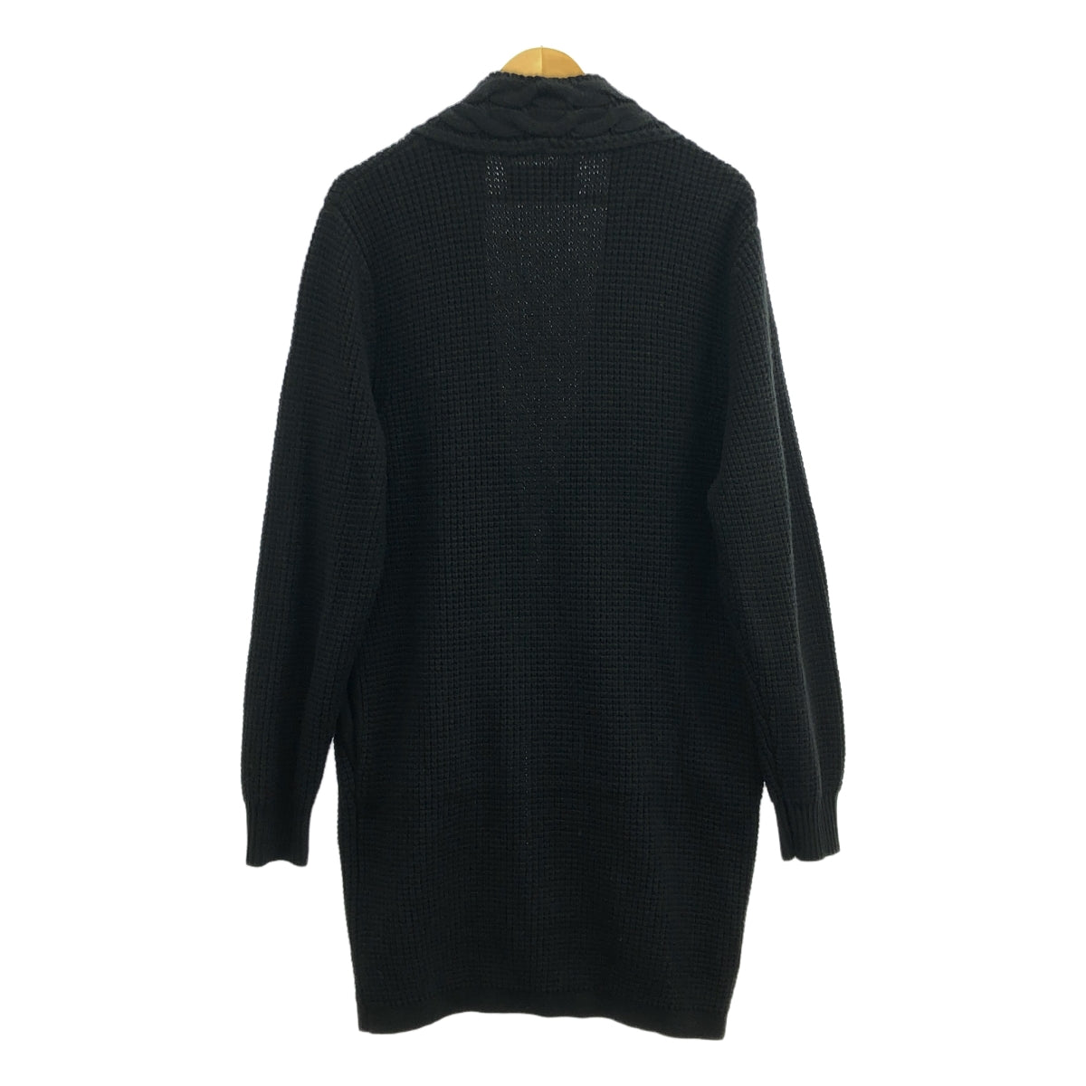 ETNATION | 羊毛粗針織長開襟衫 | L | 黑色 | 男款