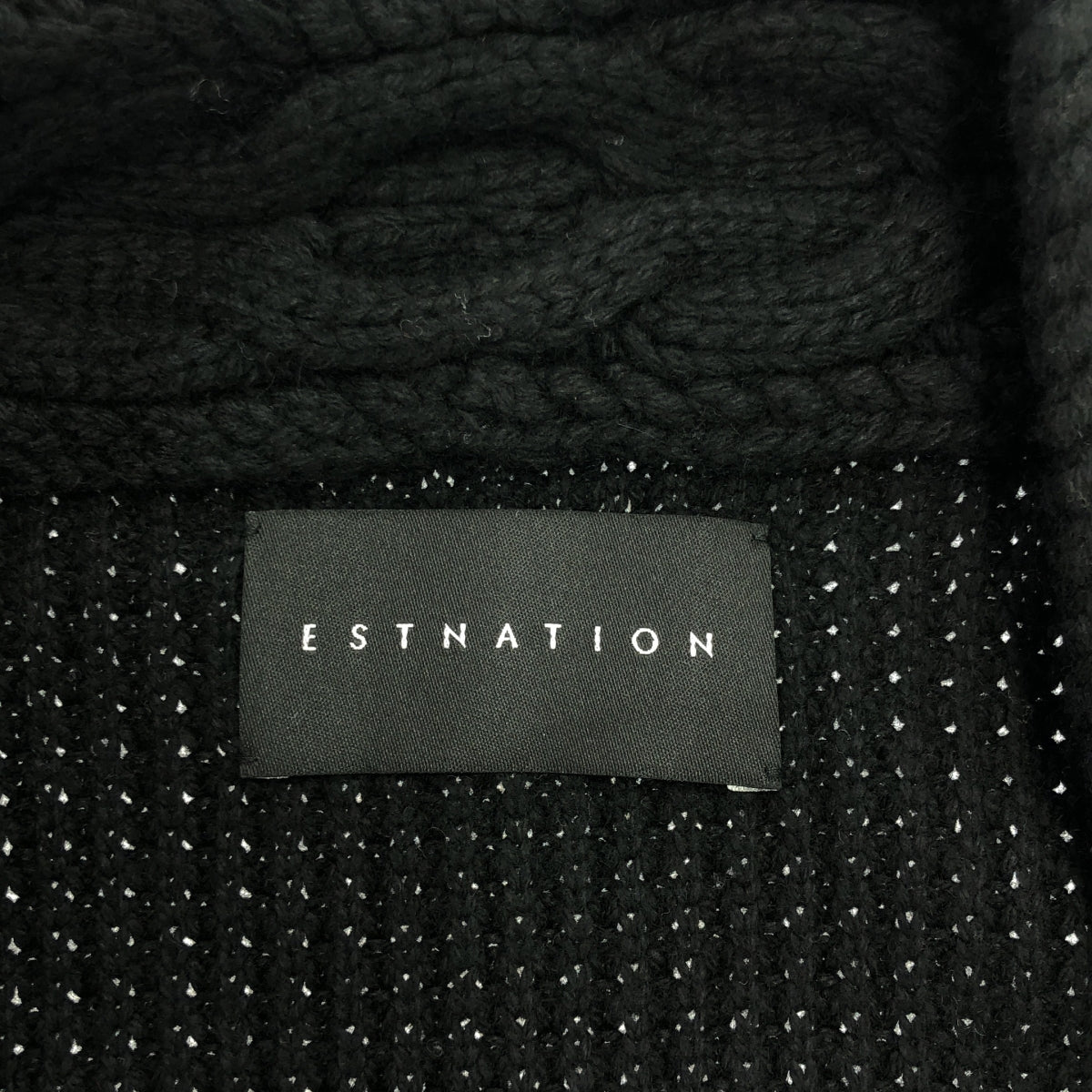 ETNATION | 羊毛粗針織長開襟衫 | L | 黑色 | 男款