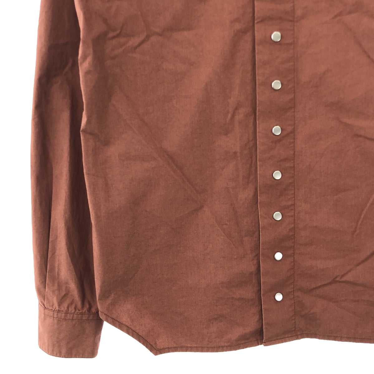 【미품】 Rick Owens / 릭 오웬스 | 2021SS | SNAP COLLAR FAUN SHIRT 스냅 컬러 셔츠 | 46 | 브라운 | 남성