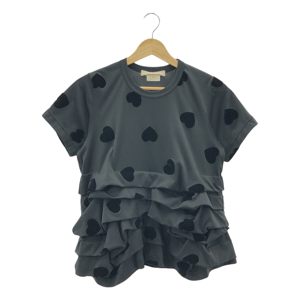 COMME des GARCONS | 2017SS | Heart print velour tiered top | S | Women's