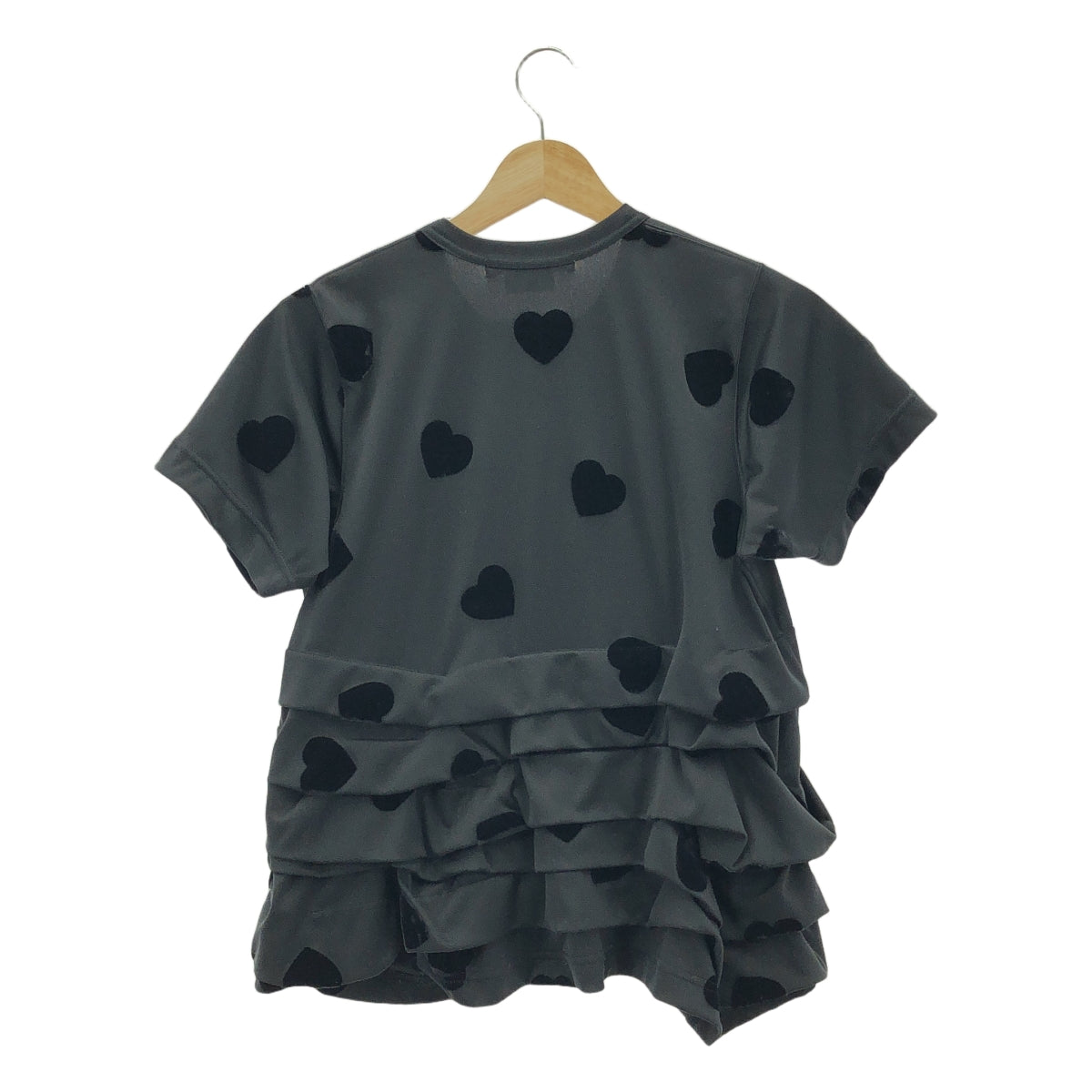 COMME des GARCONS | 2017SS | Heart print velour tiered top | S | Women's