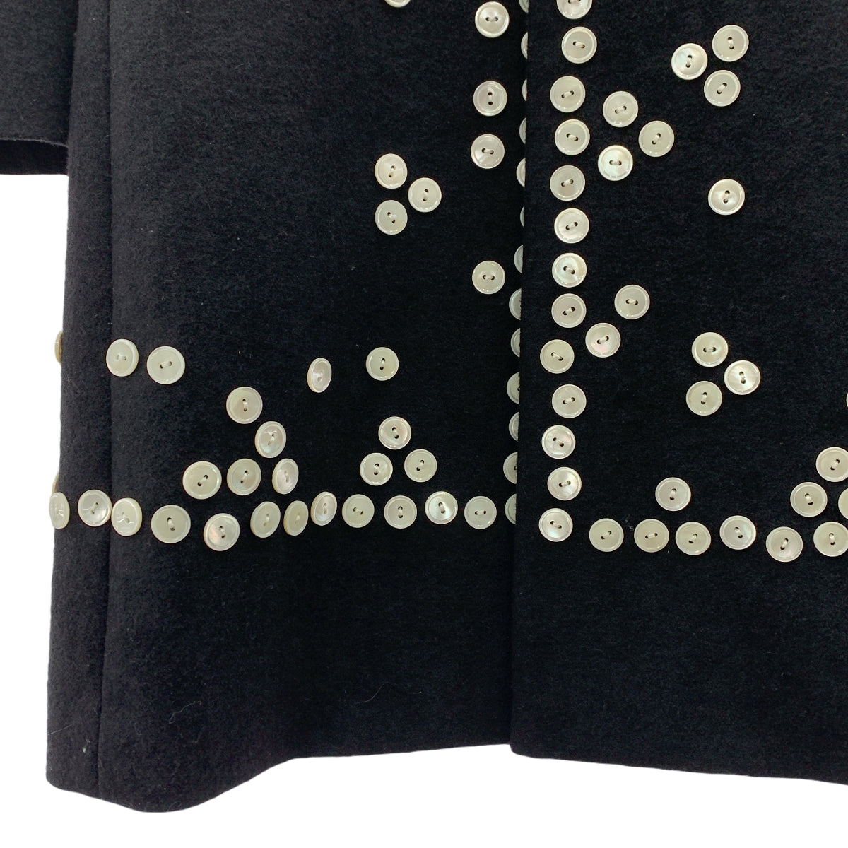 COMME des GARCONS HOMME PLUS / 콤데 갤슨 옴플루스 | 2024AW/AD2024 | JACKET WITH MANY BUTTON 메니 버튼 폴리 에스테르 체스터 코트 | M | 블랙 | 남성