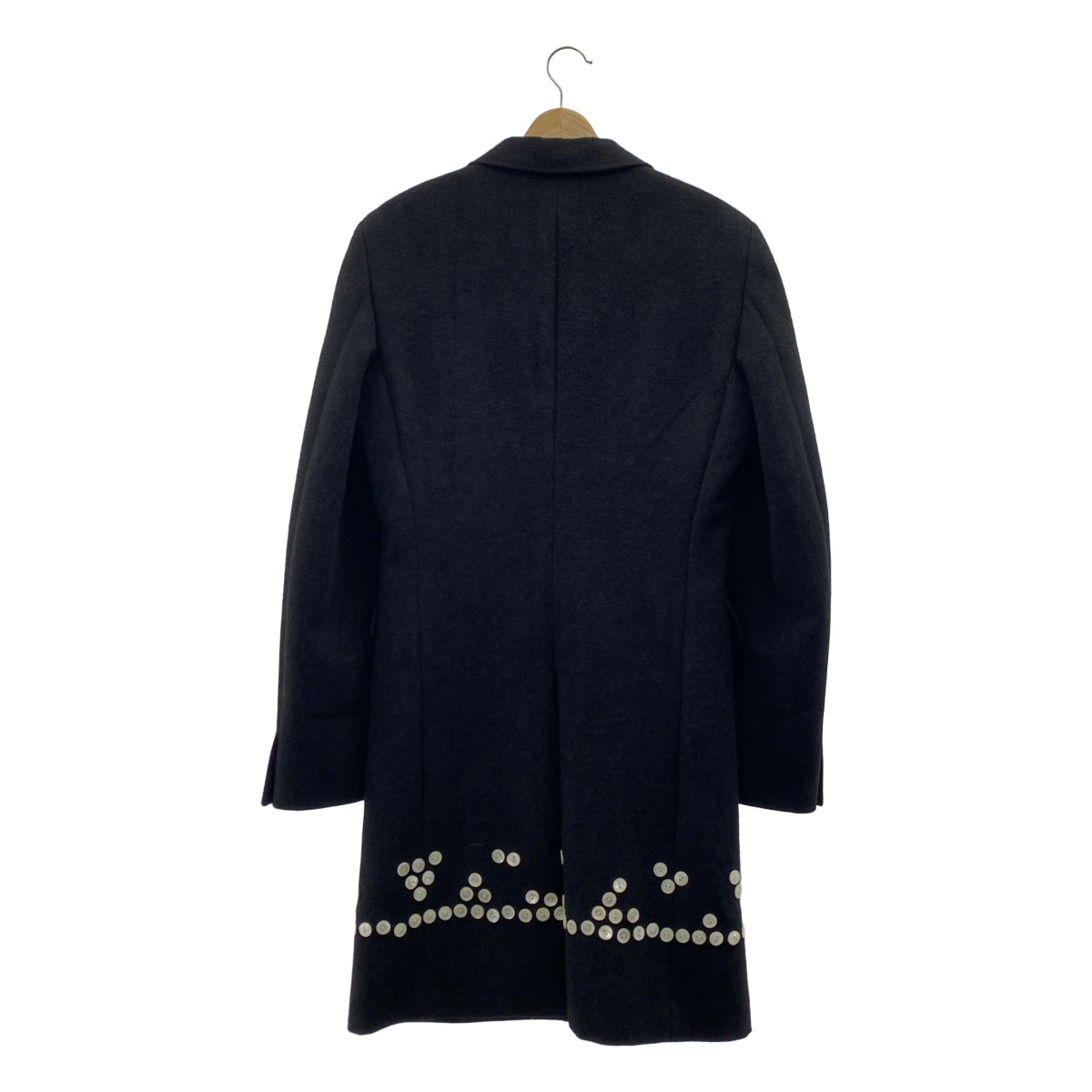 COMME des GARCONS HOMME PLUS / 콤데 갤슨 옴플루스 | 2024AW/AD2024 | JACKET WITH MANY BUTTON 메니 버튼 폴리 에스테르 체스터 코트 | M | 블랙 | 남성