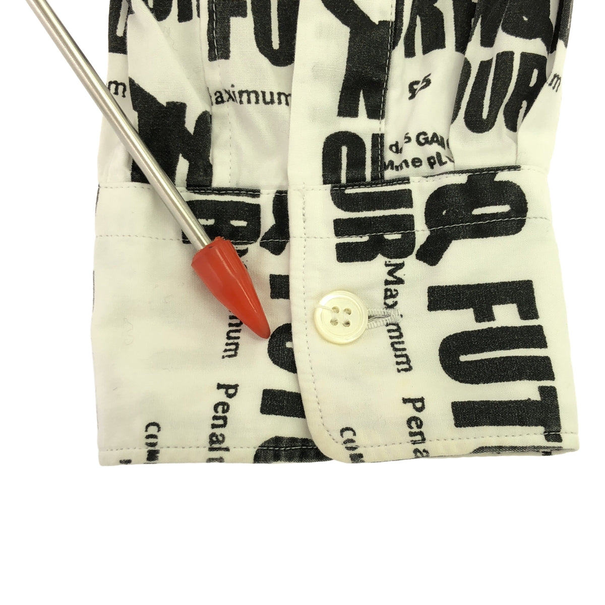 COMME des GARCONS HOMME PLUS / コムデギャルソンオムプリュス | 2008AW | ×Jamie Reid ジェイミー・リード OUR FUTURE 総柄 コットン シャツ | M | メンズ