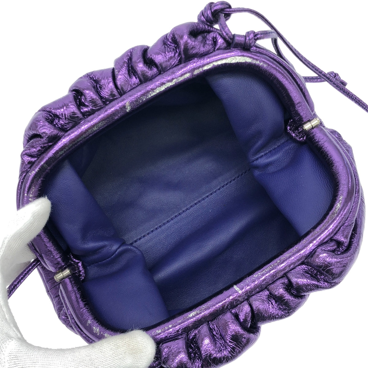 【美品】 BOTTEGA VENETA / ボッテガヴェネタ | ザ・ポーチ スモール ショルダーバッグ | パープル | レディース