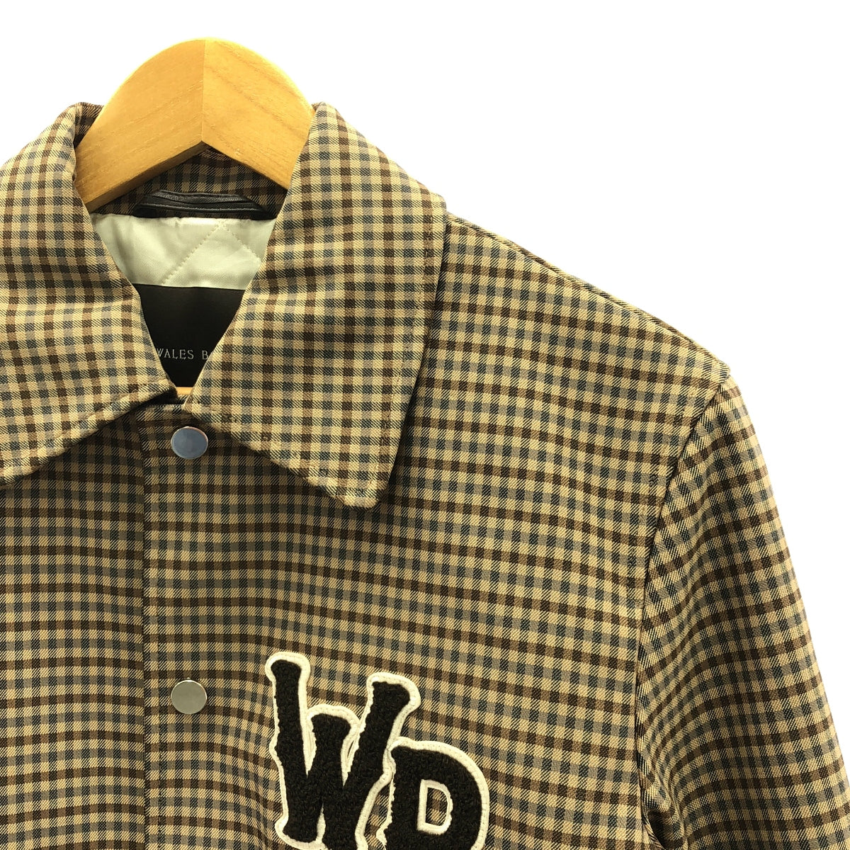 WALES BONNER / 웨일스 보너 | 2024AW | Homecoming Varsity Jacket 코튼 레이온 체크 안솜 스타잔 | S | 남성