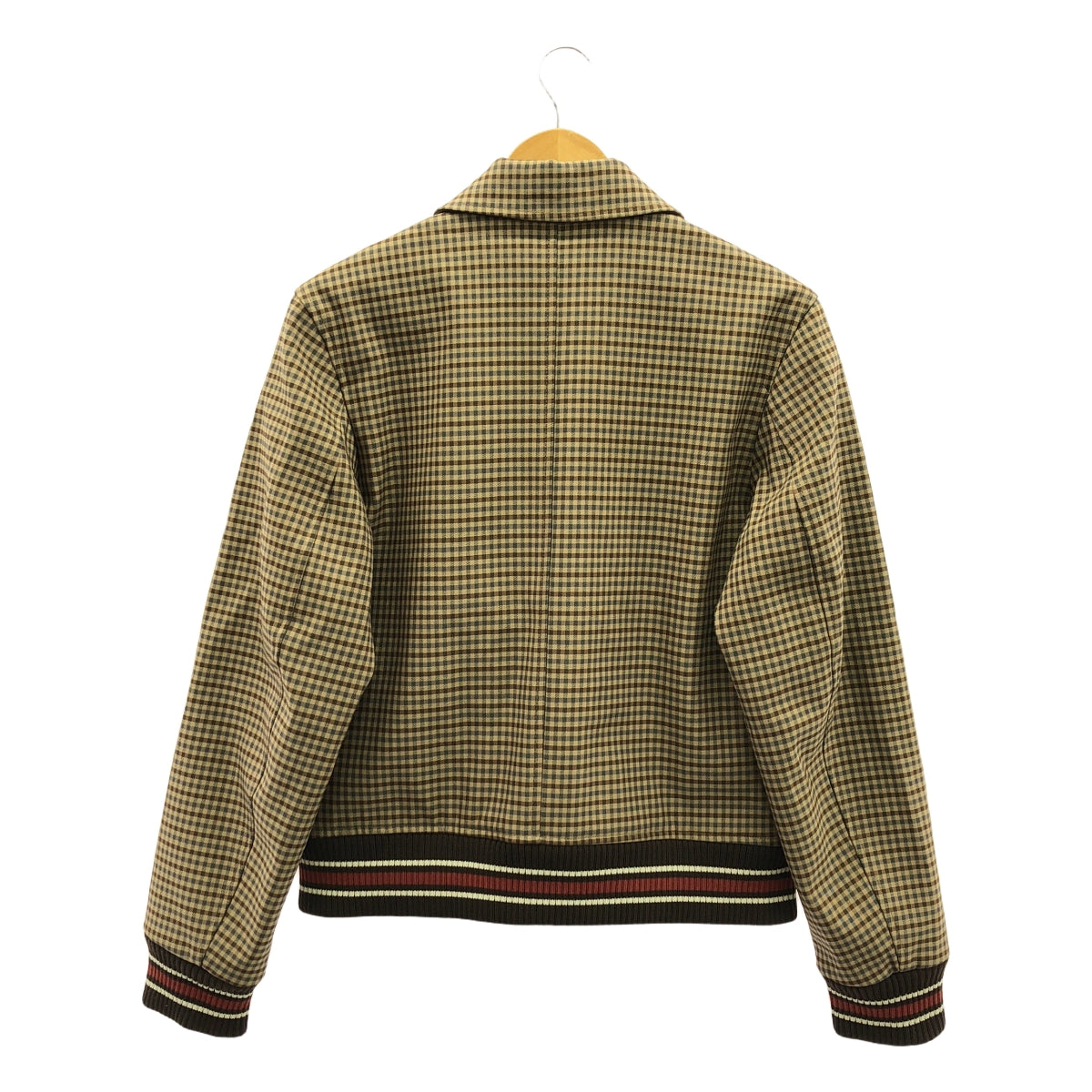 WALES BONNER / 웨일스 보너 | 2024AW | Homecoming Varsity Jacket 코튼 레이온 체크 안솜 스타잔 | S | 남성