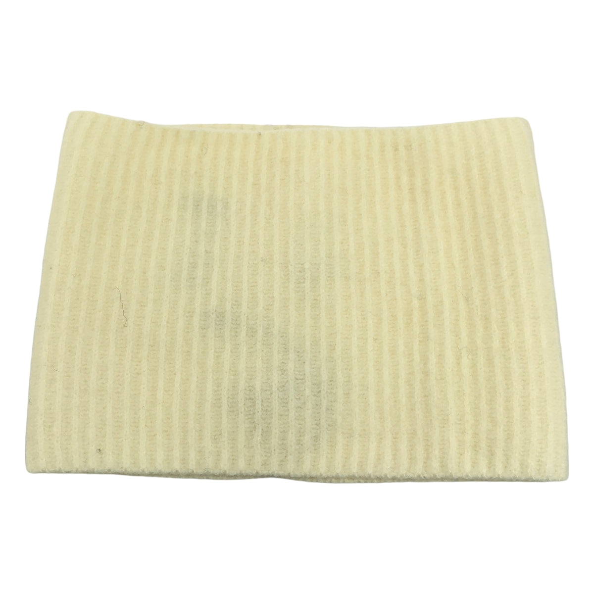 【美品】 AURALEE / オーラリー | MILLED FRENCH MERINO RIB KNIT NECK WARMER ネックウォーマー | F | アイボリー | レディース