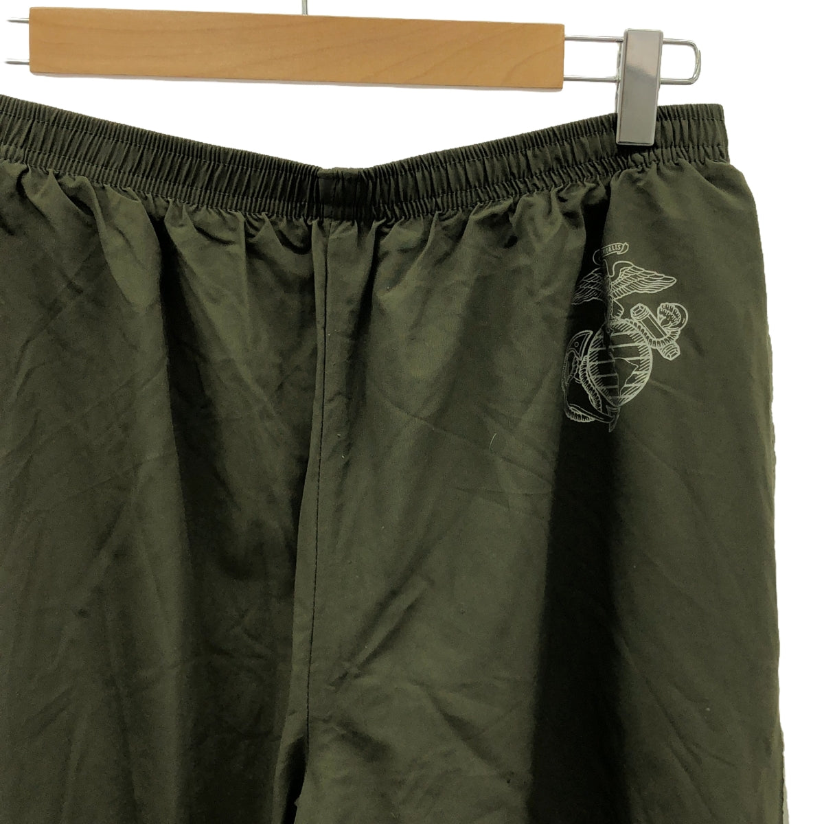 全新百倫 | USMC 標誌下擺拉鍊抽繩訓練休閒褲 | S |橄欖 |男士
