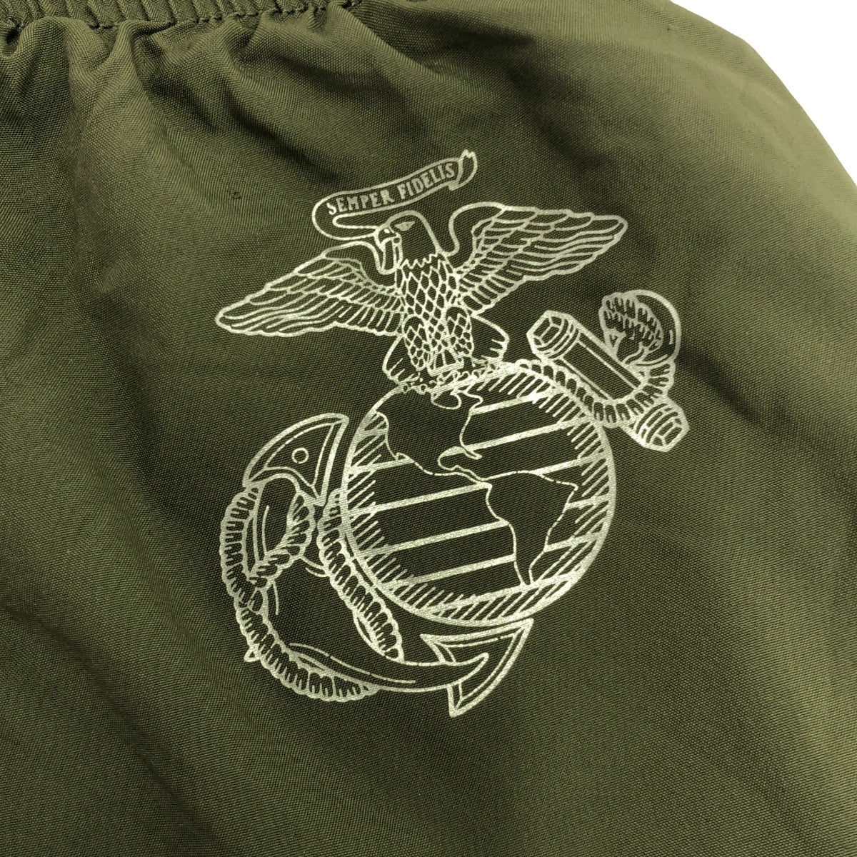 全新百倫 | USMC 標誌下擺拉鍊抽繩訓練休閒褲 | S |橄欖 |男士