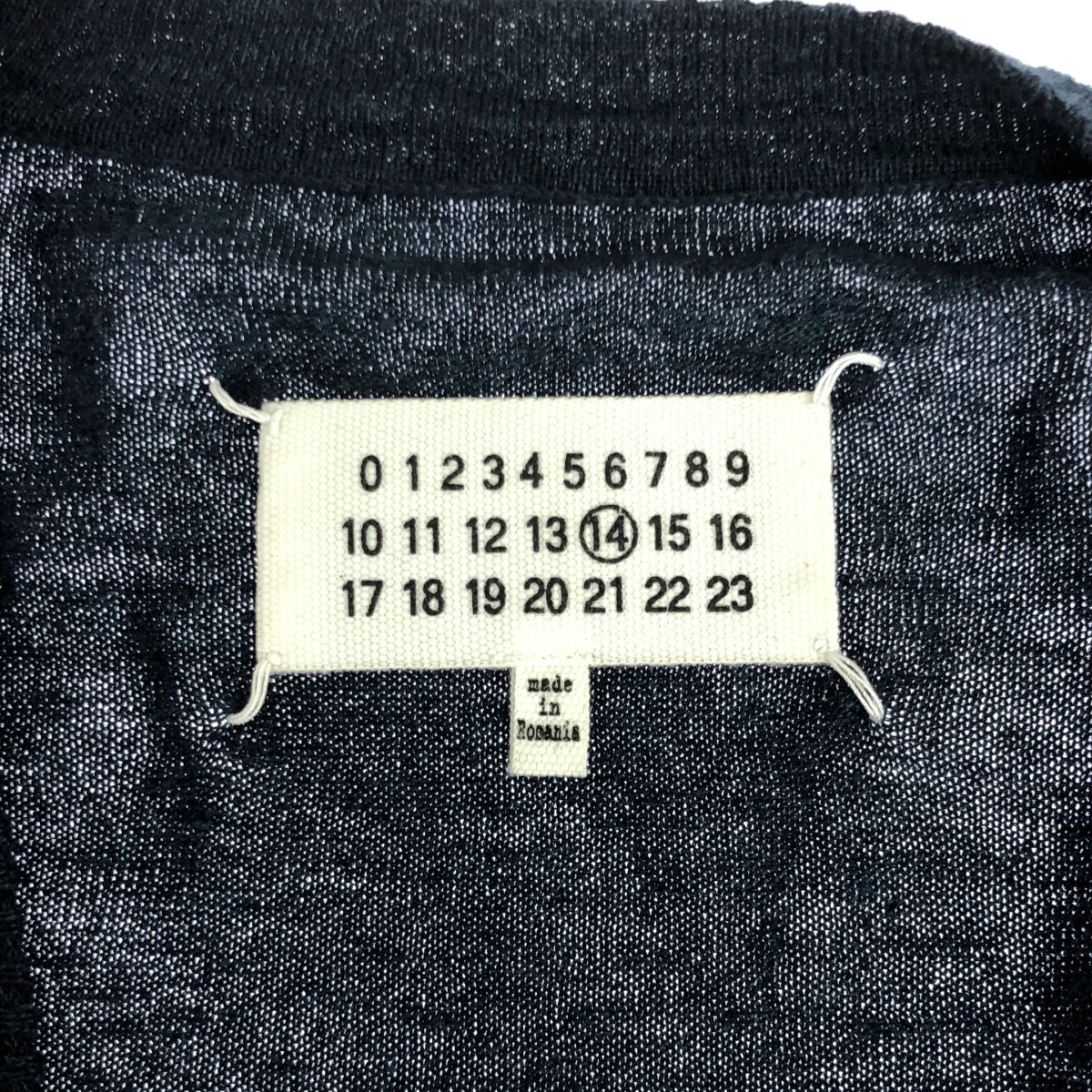Maison Margiela / メゾンマルジェラ | 2017SS | リネン ウール エルボーパッチ ハイゲージ Vネックニットカーディガン | L | ネイビー | メンズ