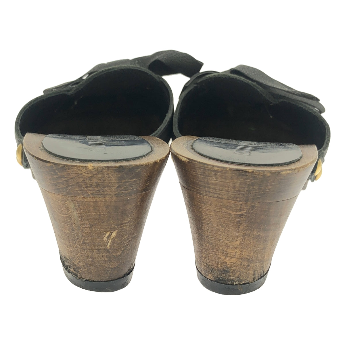 miu miu / Miu Miu | Leather lace-up wood sole mule sandals | 36 | Women's