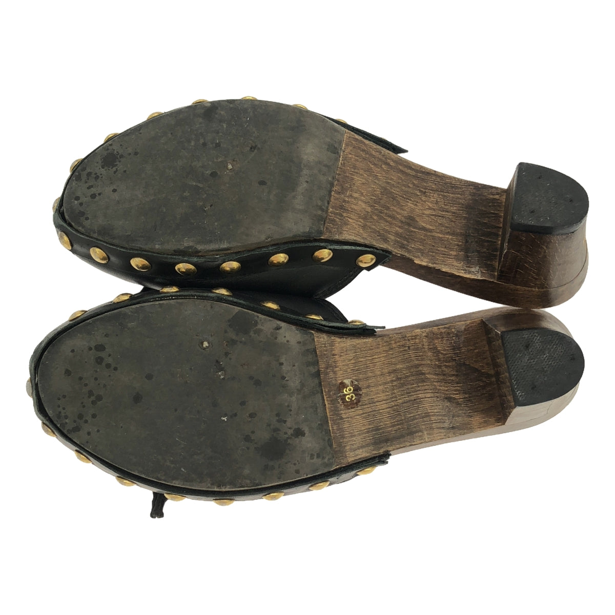 miu miu / Miu Miu | Leather lace-up wood sole mule sandals | 36 | Women's