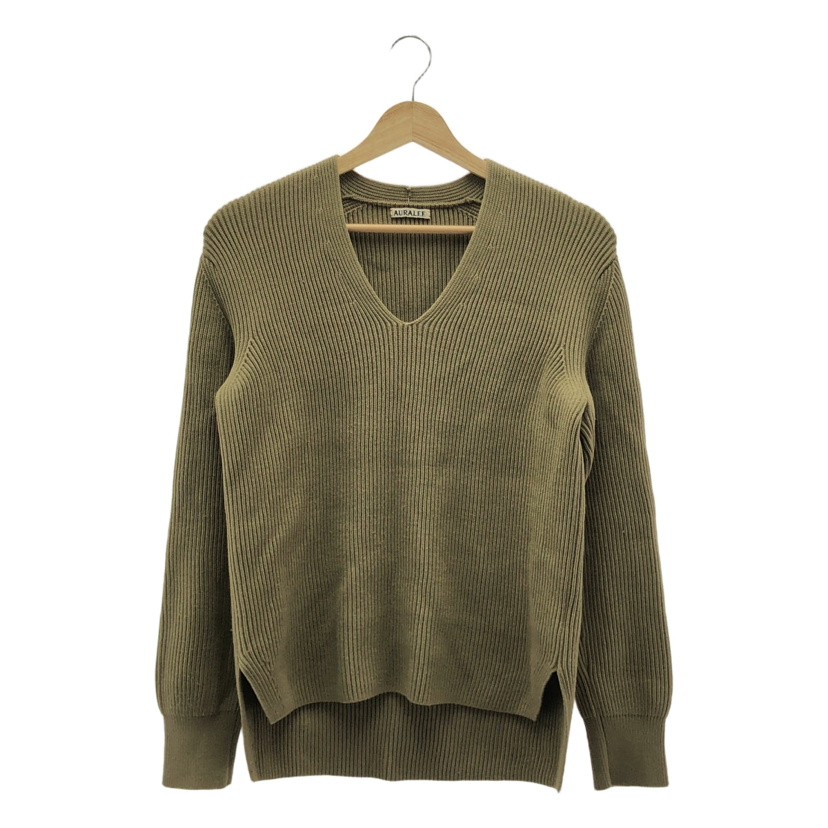 AURALEE / オーラリー | SUPER FINE WOOL RIB KNIT V NECK P/O リブ ニット | 1 | レディース