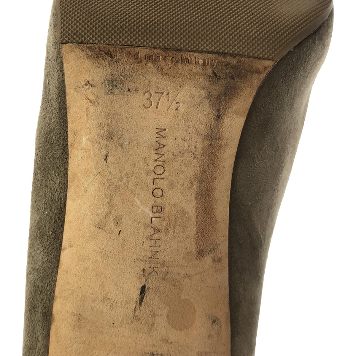 MANOLO BLAHNIK / マノロブラニク | レザー スエード ポインテッドトゥ ヒール パンプス | 37 1/2 | ブラウン系 | レディース