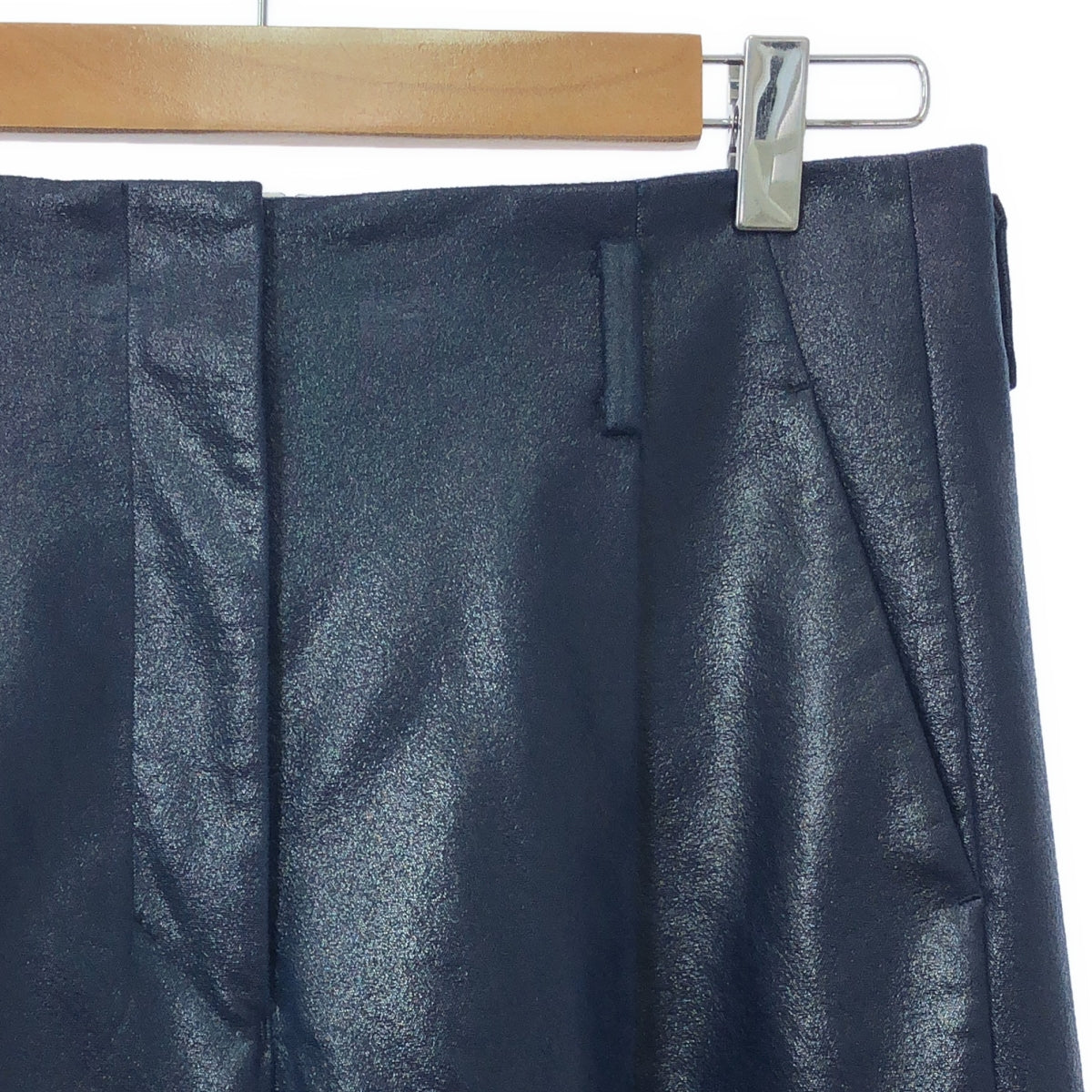 【美品】 SUPPORT SURFACE / サポートサーフェス | × STRASBURGO ストラスブルゴ別注 フェイクレザー タック ワイドパンツ | 1 | ネイビー | レディース