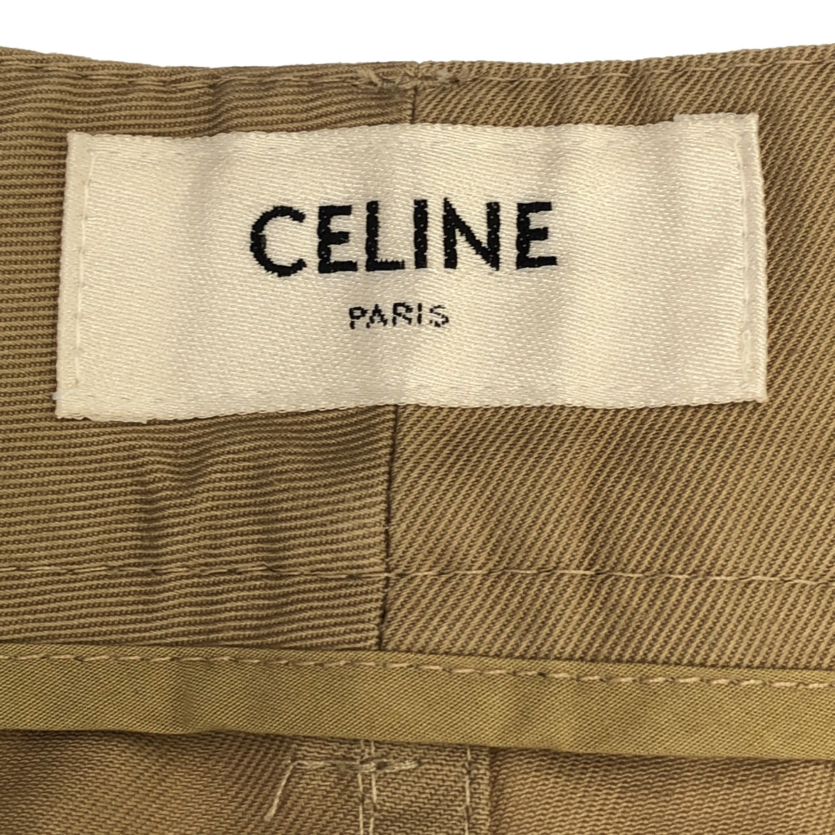 CELINE / セリーヌ | エディ期 TAILLAT PANTS マカダムボタン ハイウエスト ワークパンツ | 38 | ベージュ | レディース