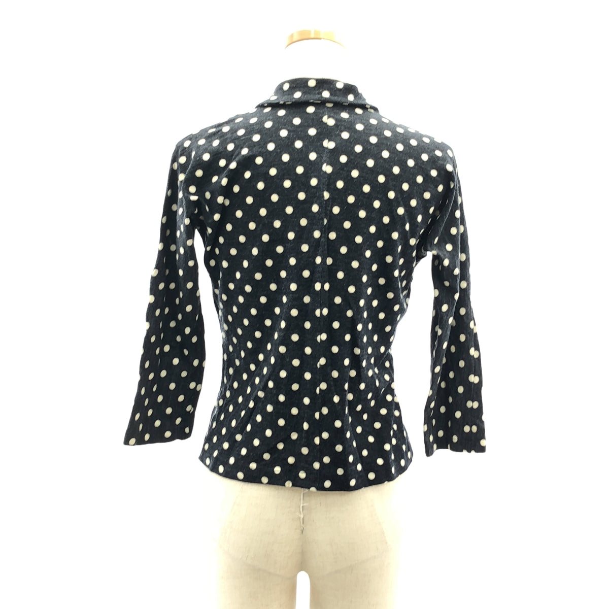 robe de chambre COMME des GARCONS | AD2004 | Polka dot round collar frilled knit shirt blouse | M | Women's