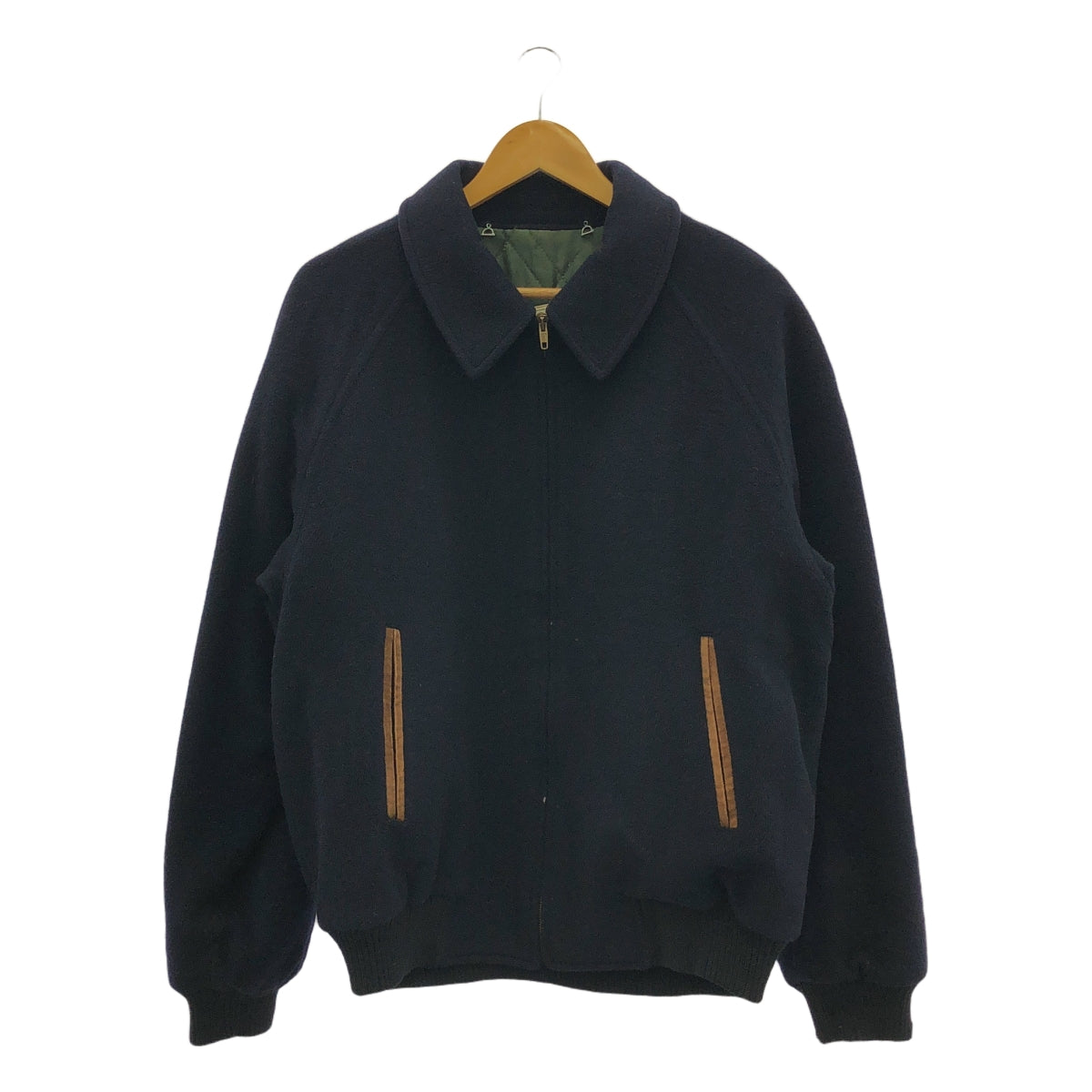 GUCCI / グッチ | 80s ヴィンテージ ウール エルボーパッチ ジップアップ ジャケット | 50 | メンズ