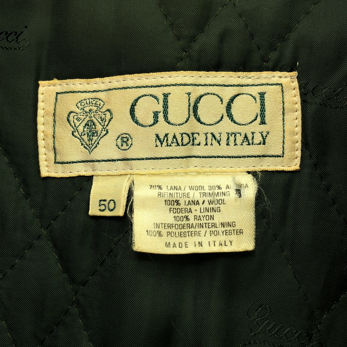 GUCCI / グッチ | 80s ヴィンテージ ウール エルボーパッチ ジップアップ ジャケット | 50 | メンズ