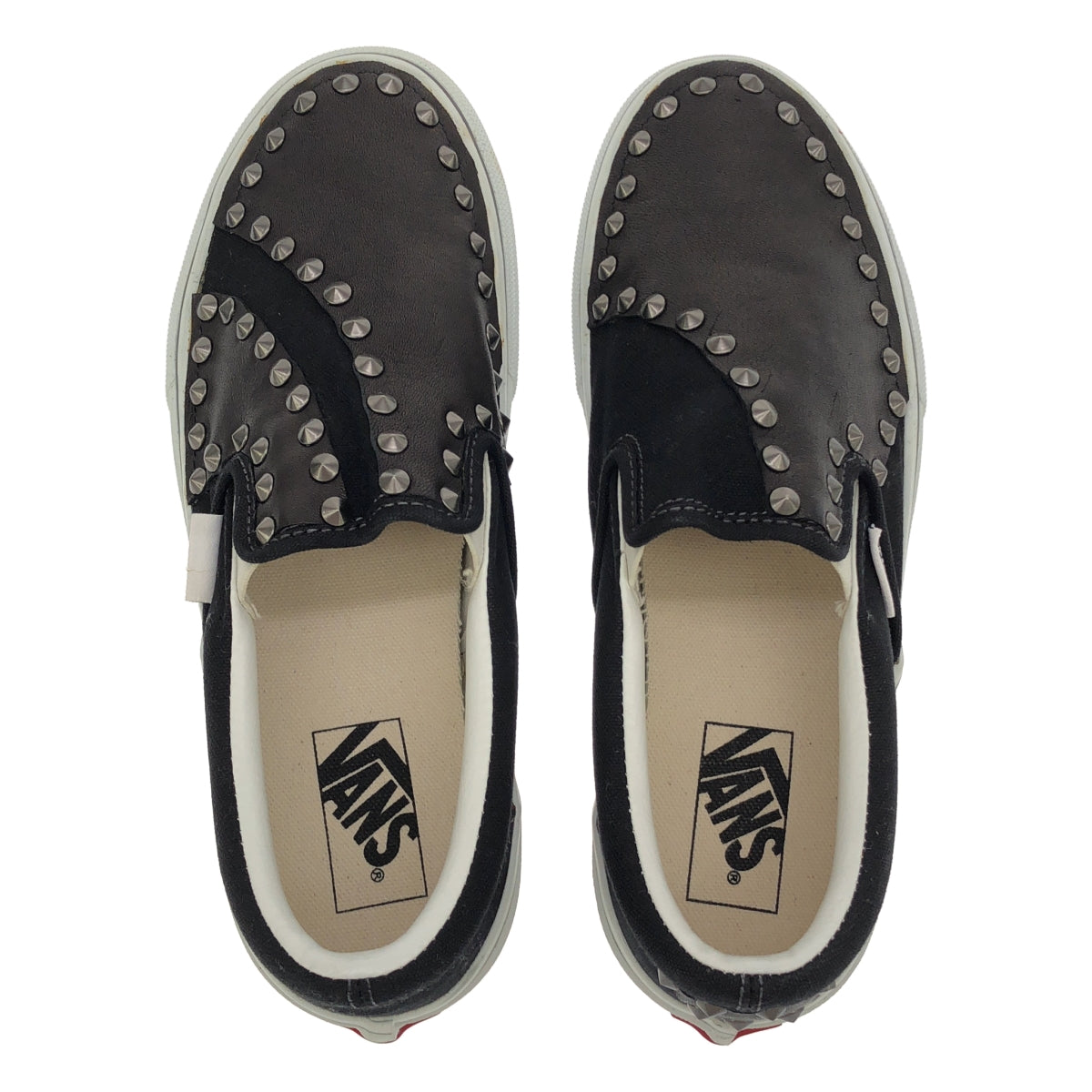 【미품】 VELVETJAM / 벨벳 잼 | VANS 커스텀 스터드 로우 컷 스니커즈 | 24 | 다크 브라운 / 블랙 | 여성